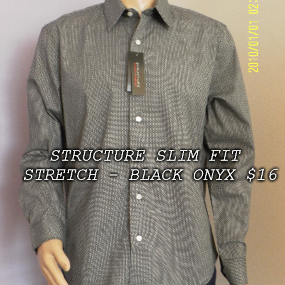 NWT Structure Slim Fit Stretch Long Sleeve